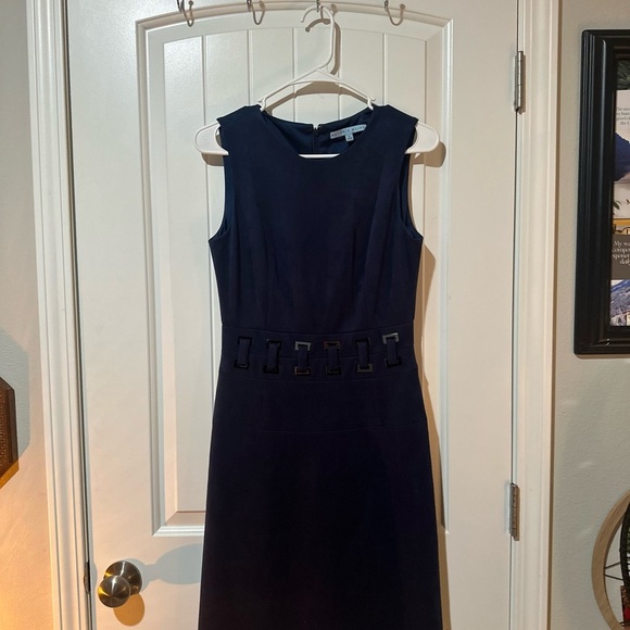 ANTONIO MELANI Navy Midi Dress with Cutout Detail - Picture 1 of 3